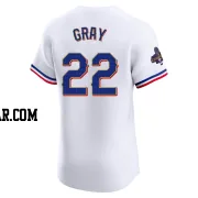 Jon Gray Men's Texas Rangers Gold Elite White 2024 Collection Jersey