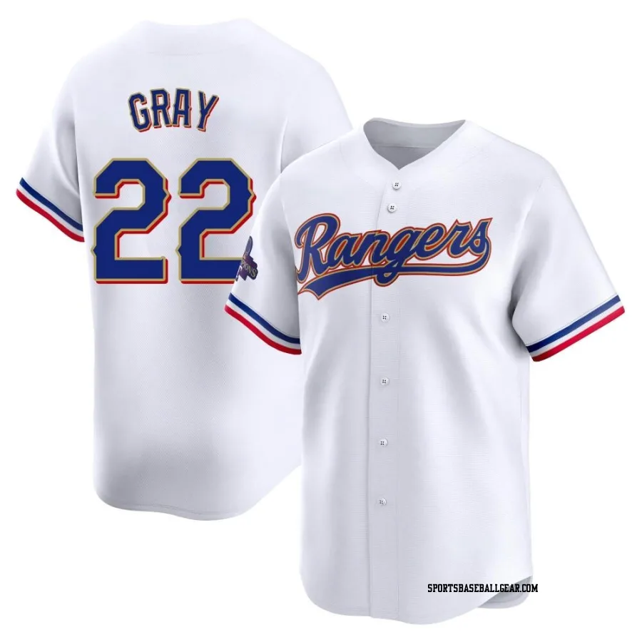 Jon Gray Men's Texas Rangers Gold Limited White 2024 Collection Jersey