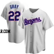 Jon Gray Men's Texas Rangers White Replica Home Cooperstown Collection Jersey