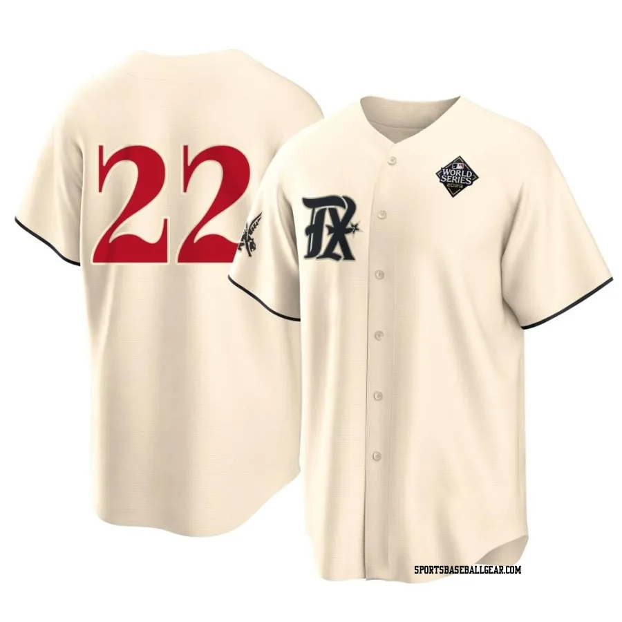 Jon Gray Youth Texas Rangers Cream Replica 2023 City Connect 2023 World Series Jersey