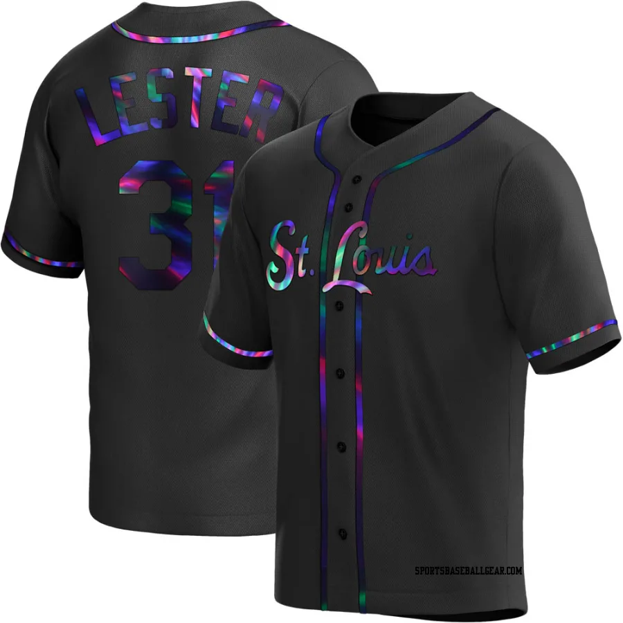 Jon Lester Men's St. Louis Cardinals Black Holographic Replica Alternate Jersey