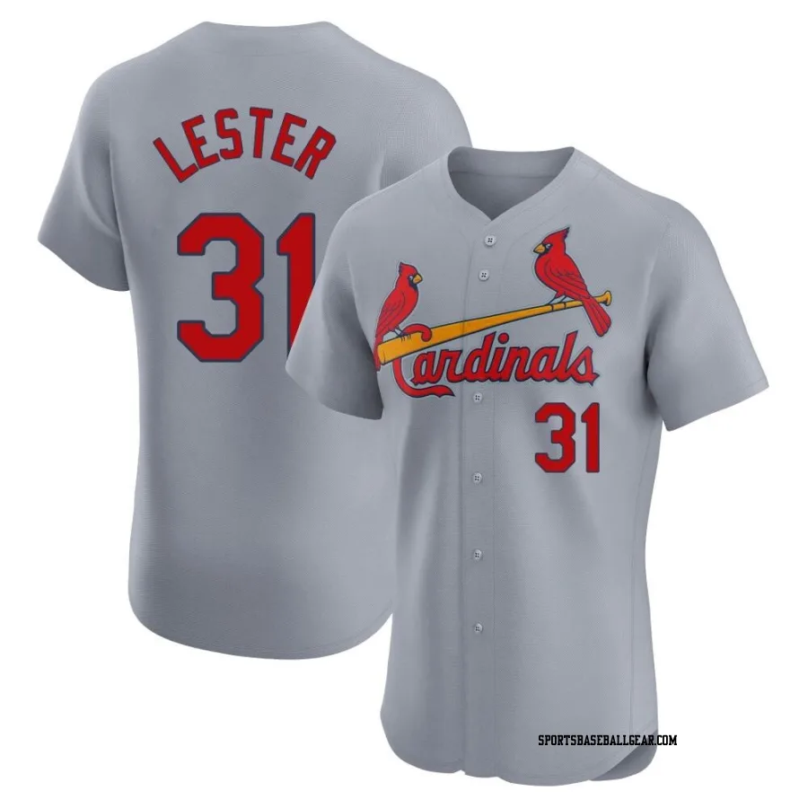 Jon Lester Men's St. Louis Cardinals Gray Elite Road Jersey