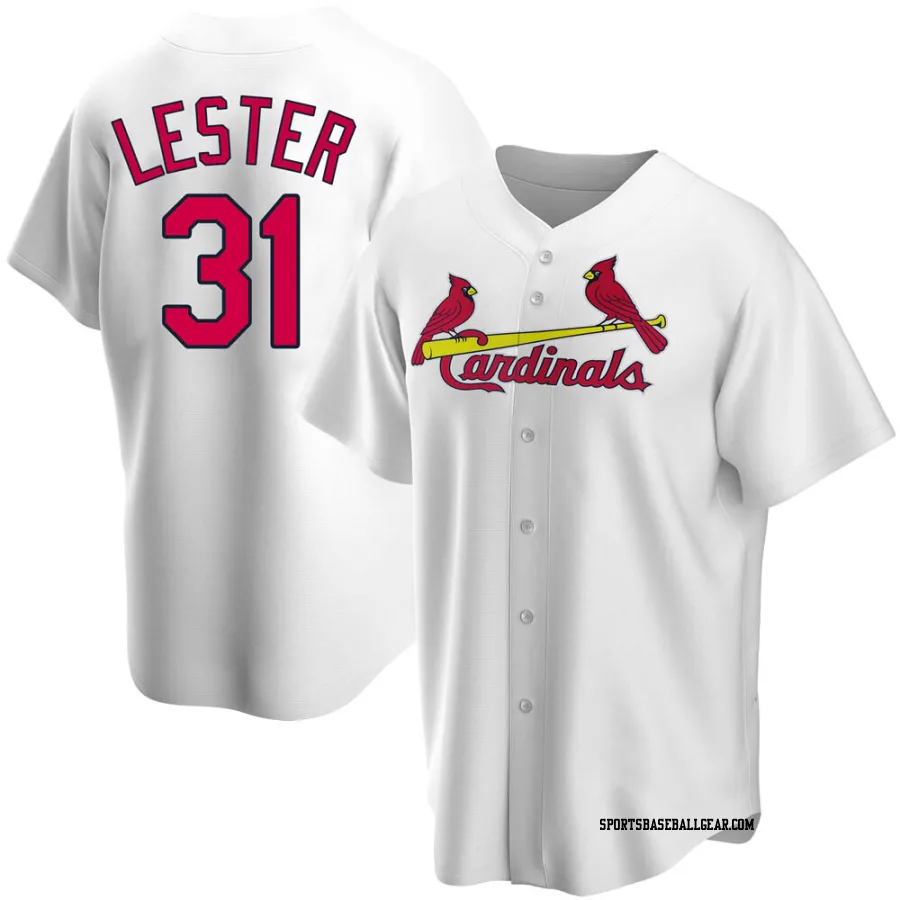 Jon Lester Men's St. Louis Cardinals White Replica Home Jersey