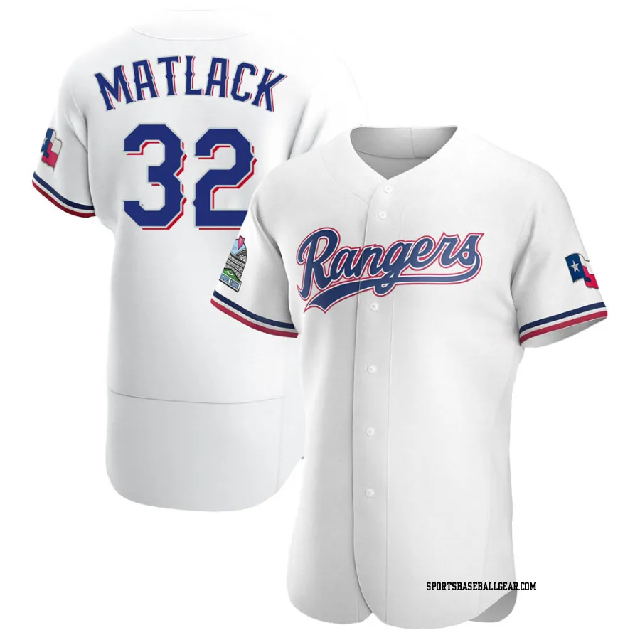 Jon Matlack Men's Texas Rangers White Authentic Home Jersey