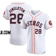 Jon Singleton Men's Houston Astros White Elite Home Jersey