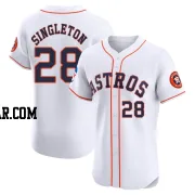 Jon Singleton Men's Houston Astros White Elite Home Patch Jersey