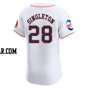 Jon Singleton Men's Houston Astros White Elite Home Patch Jersey