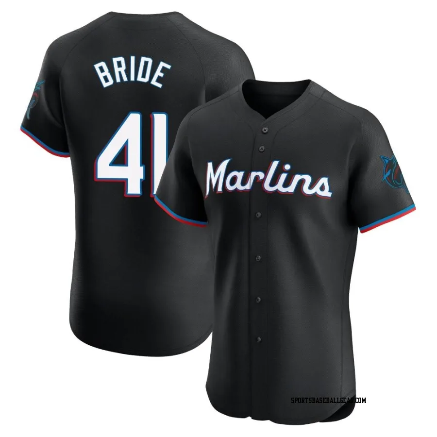 Jonah Bride Men's Miami Marlins Black Elite Alternate Vapor Premier Jersey