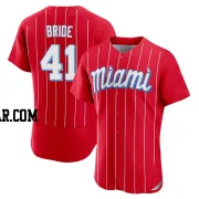 Jonah Bride Men's Miami Marlins Red Authentic 2021 City Connect Jersey