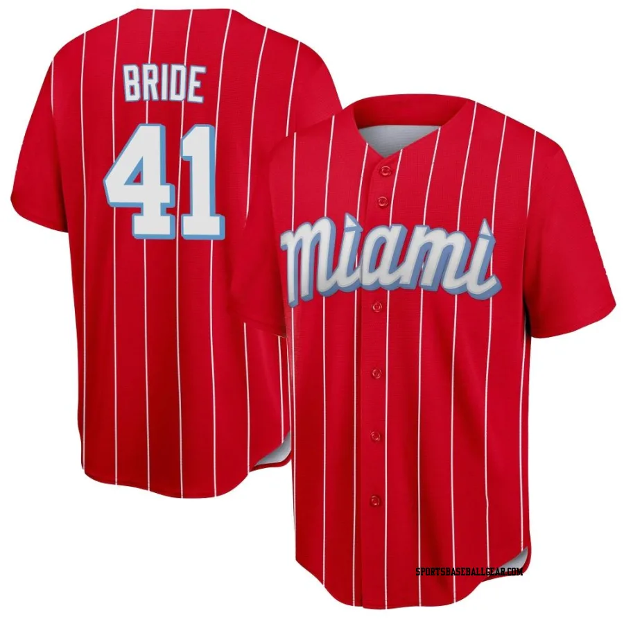 Jonah Bride Men's Miami Marlins Red Replica 2021 City Connect Jersey