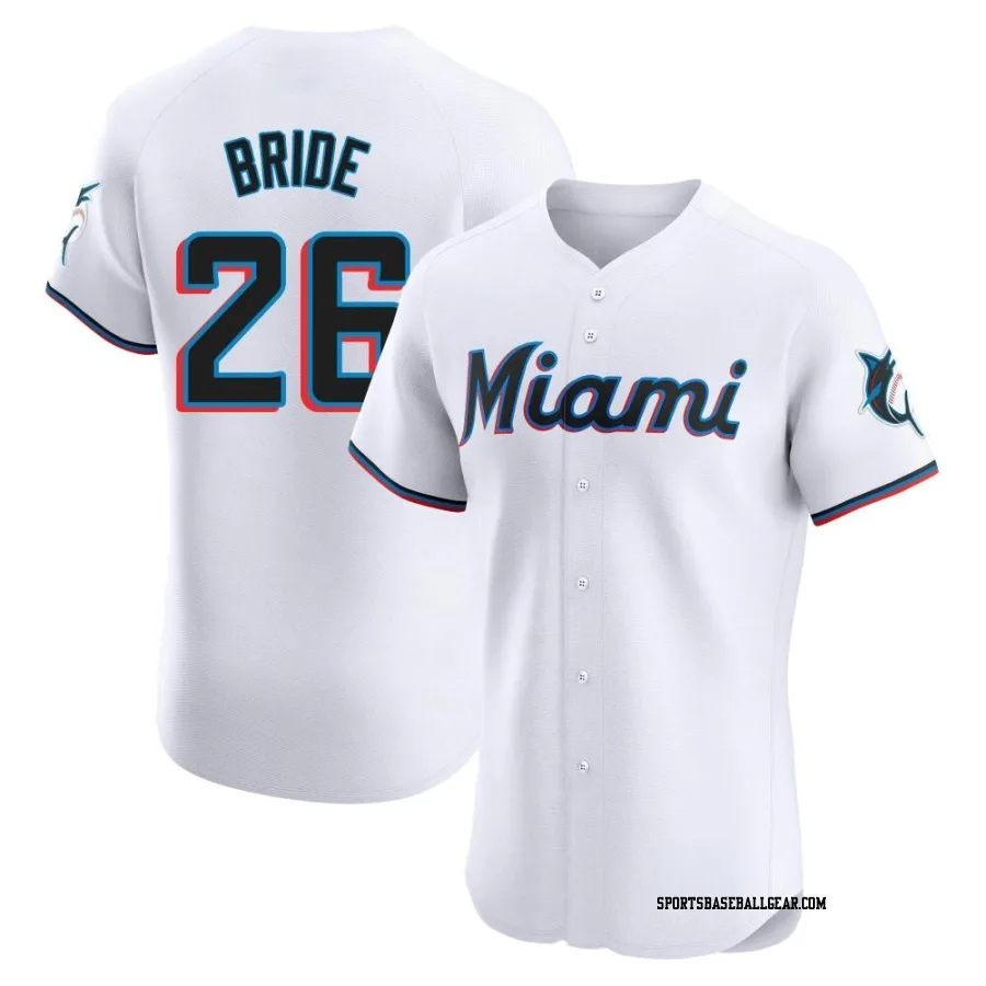 Jonah Bride Men's Miami Marlins White Elite Home Jersey