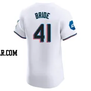 Jonah Bride Men's Miami Marlins White Elite Home Patch Jersey