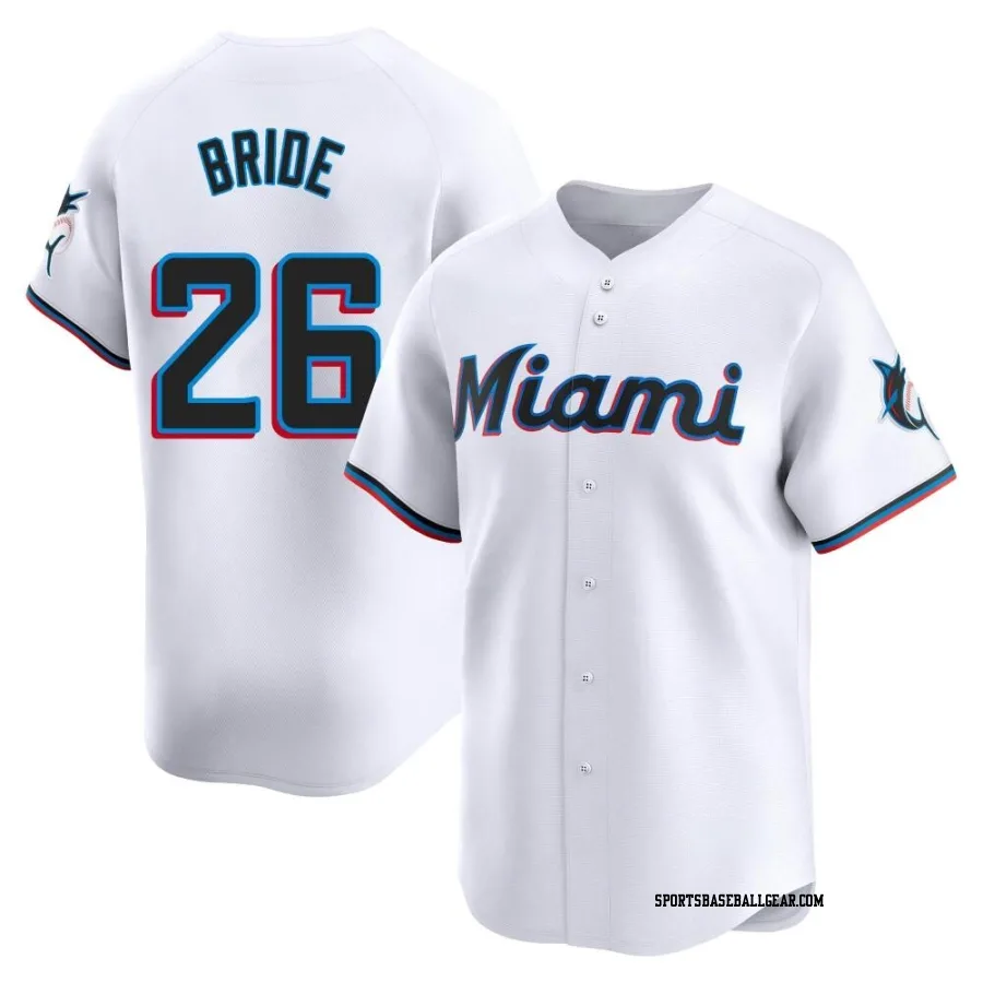 Jonah Bride Men's Miami Marlins White Limited Home Jersey