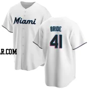 Jonah Bride Men's Miami Marlins White Replica Home Jersey