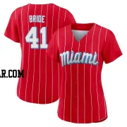 Jonah Bride Women's Miami Marlins Red Authentic 2021 City Connect Jersey