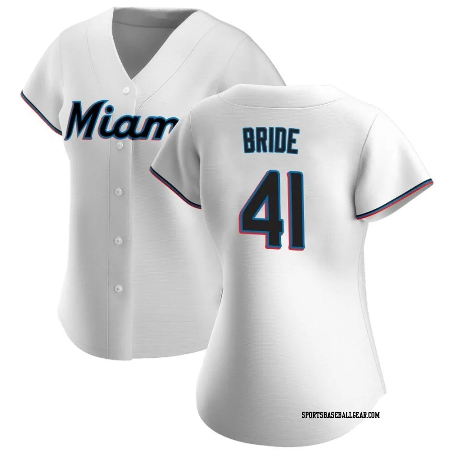 Jonah Bride Women's Miami Marlins White Replica Home Jersey