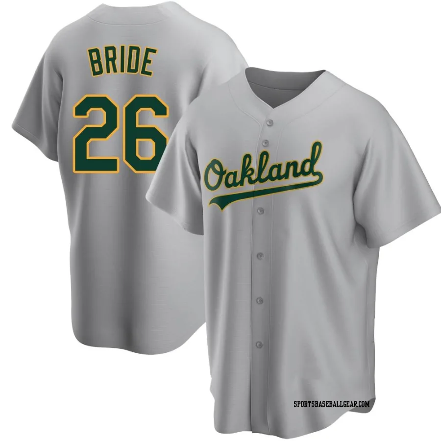 Jonah Bride Youth Oakland Athletics Gray Replica Road Jersey