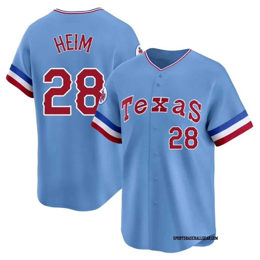 Jonah Heim Men's Texas Rangers Light Blue Limited Cooperstown Collection Jersey