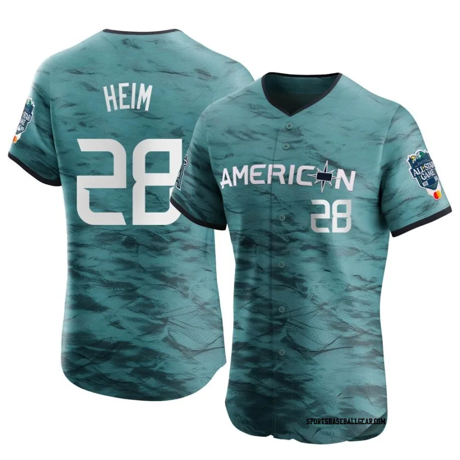 Jonah Heim Men's Texas Rangers Teal Elite American League Game Vapor Premier 2023 All-Star Jersey