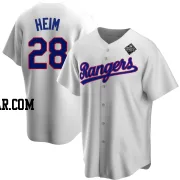 Jonah Heim Men's Texas Rangers White Replica Home Cooperstown Collection 2023 World Series Jersey