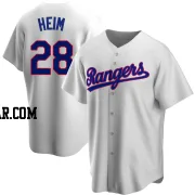 Jonah Heim Men's Texas Rangers White Replica Home Cooperstown Collection Jersey