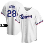 Jonah Heim Youth Texas Rangers White Replica Home 2023 World Series Champions Jersey