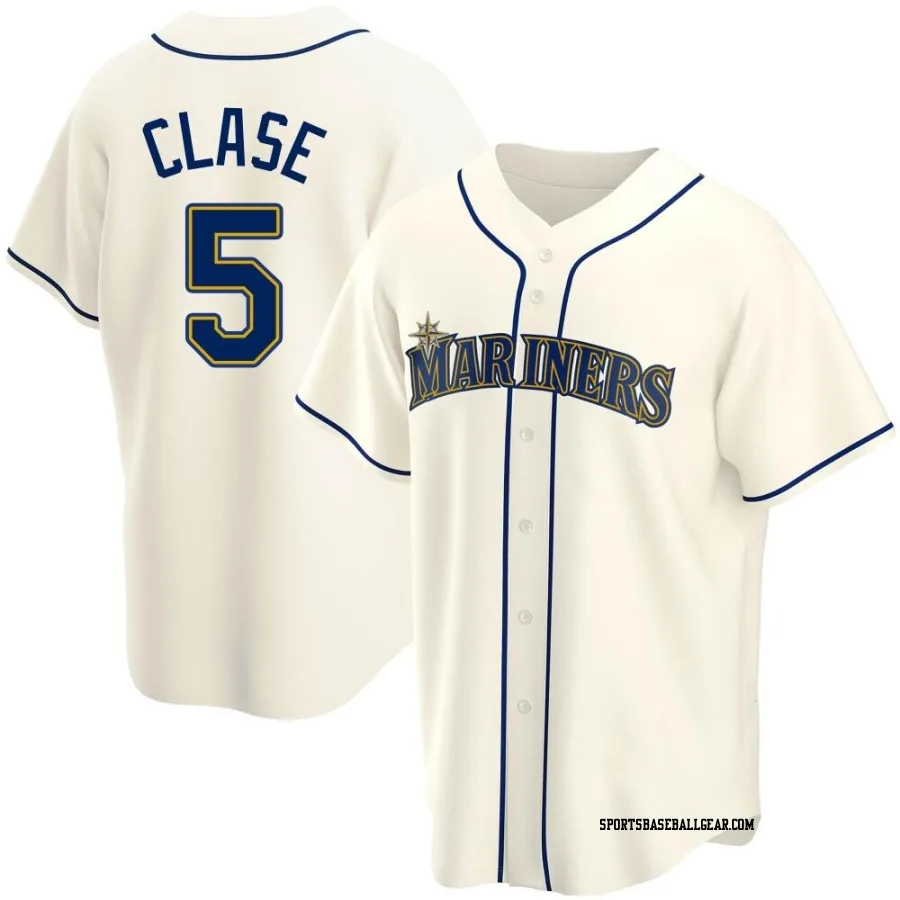 Jonatan Clase Men's Seattle Mariners Cream Replica Alternate Jersey