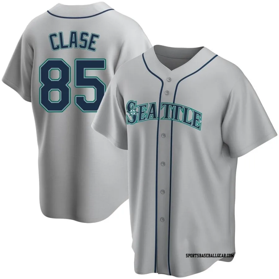 Jonatan Clase Men's Seattle Mariners Gray Replica Road Jersey