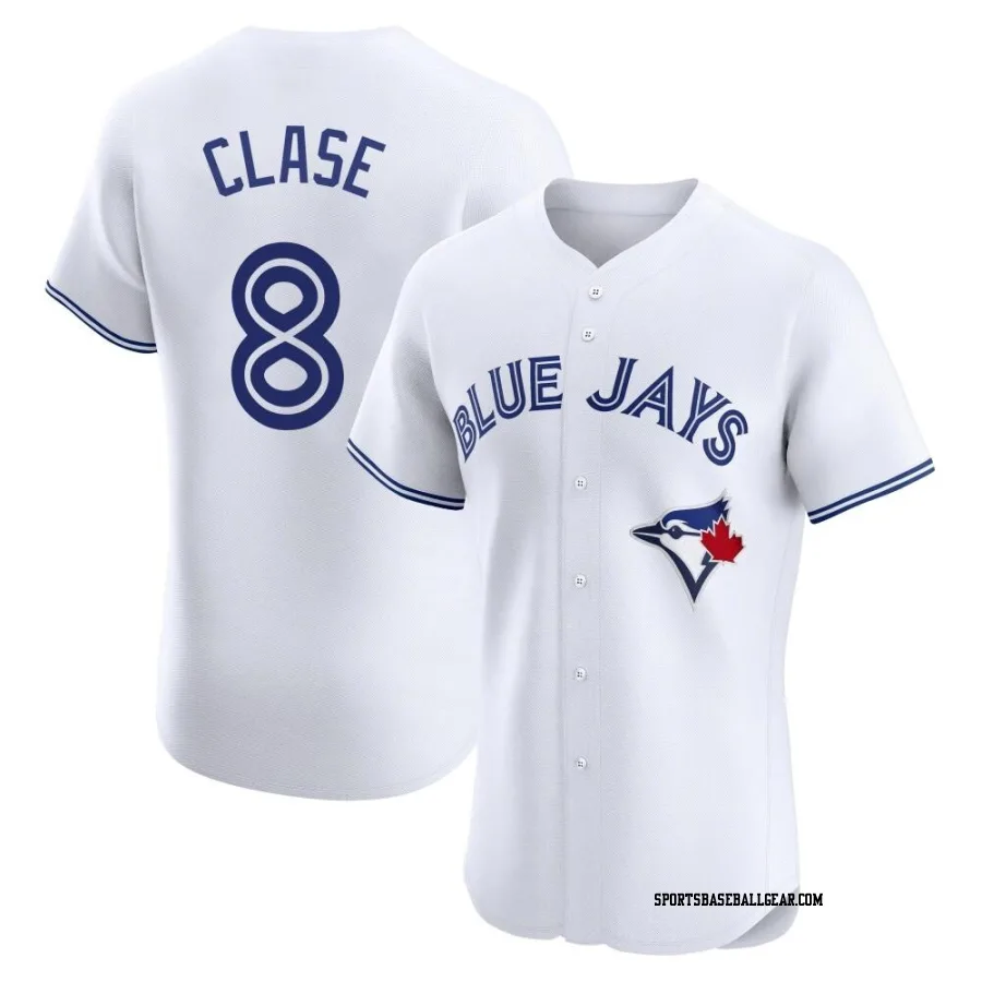 Jonatan Clase Men's Toronto Blue Jays White Elite Home Jersey