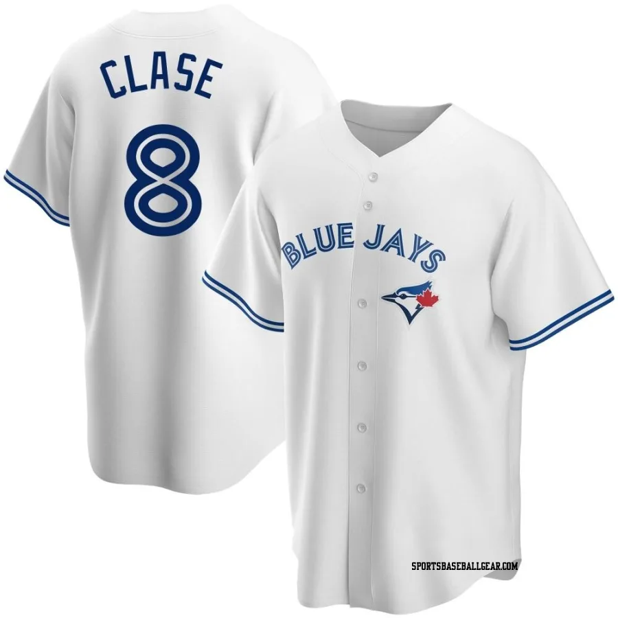 Jonatan Clase Men's Toronto Blue Jays White Replica Home Jersey