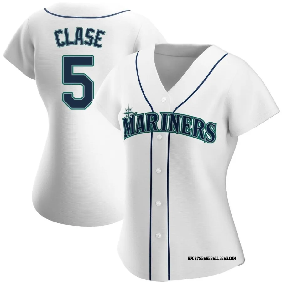 Jonatan Clase Women's Seattle Mariners White Authentic Home Jersey