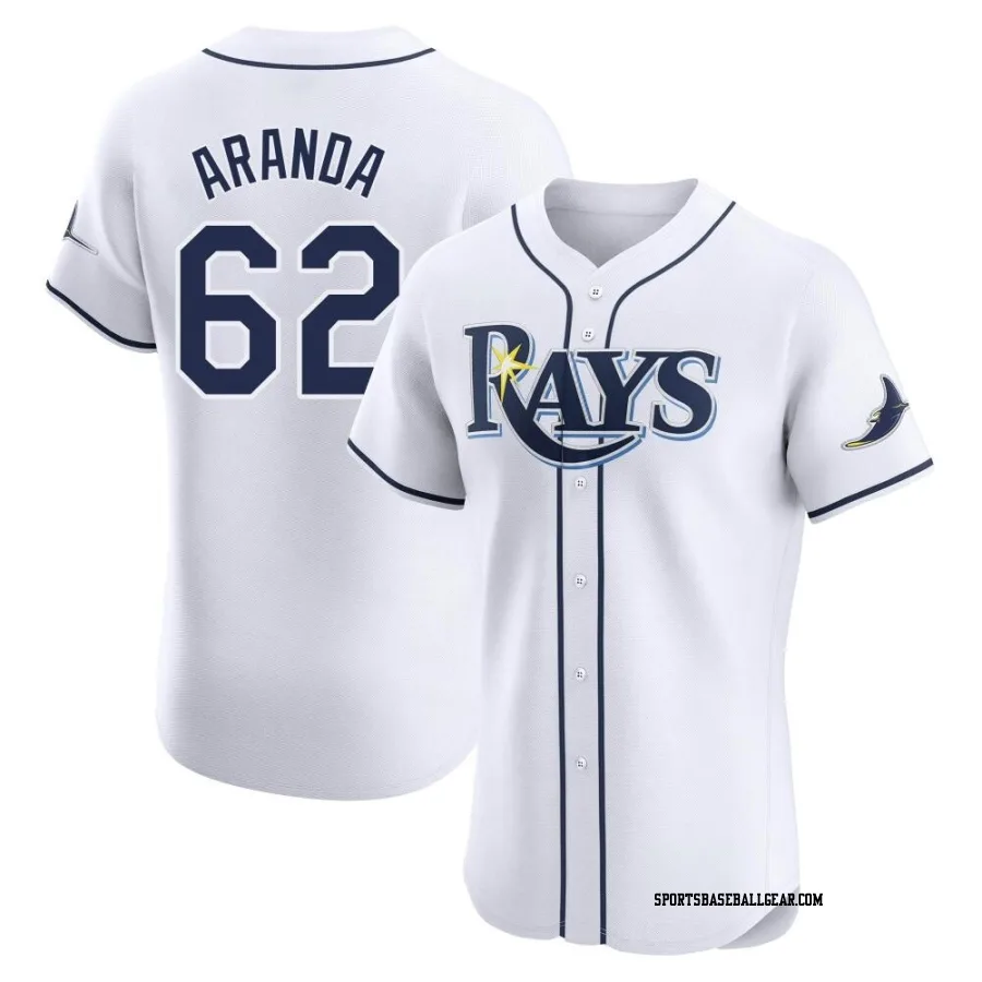 Jonathan Aranda Men's Tampa Bay Rays White Elite Home Jersey