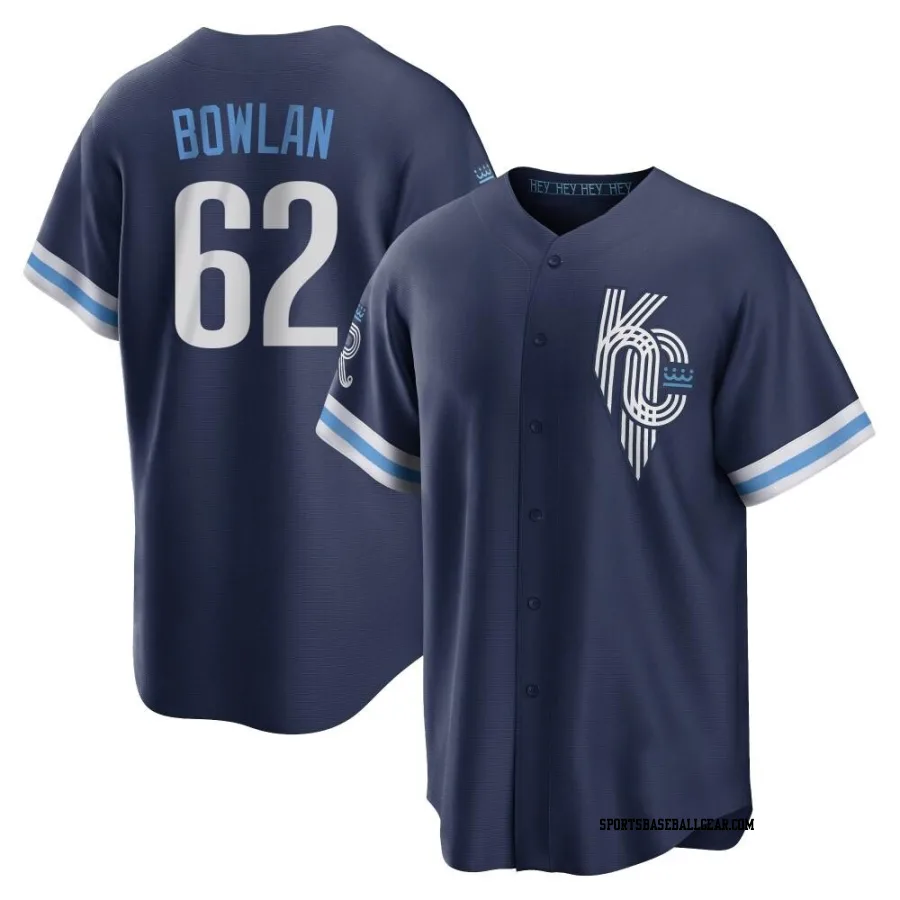 Jonathan Bowlan Men's Kansas City Royals Navy Replica 2022 City Connect Jersey