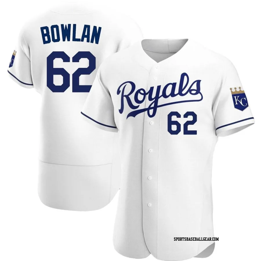 Jonathan Bowlan Men's Kansas City Royals White Authentic Home Jersey