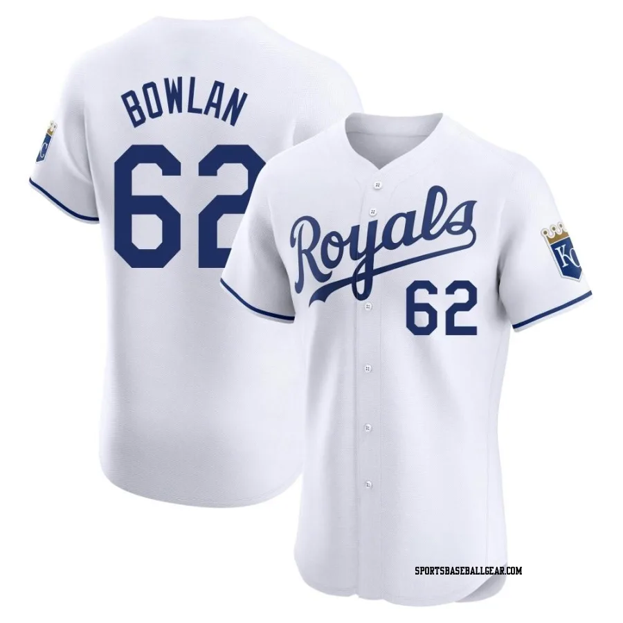 Jonathan Bowlan Men's Kansas City Royals White Elite Home Jersey