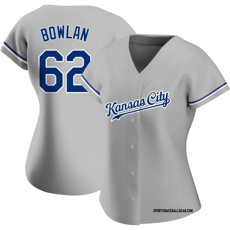 Jonathan Bowlan Women's Kansas City Royals Gray Authentic Road Jersey