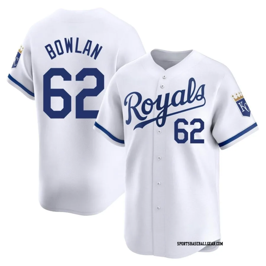 Jonathan Bowlan Youth Kansas City Royals White Limited Home Jersey