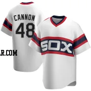 Jonathan Cannon Men's Chicago White Sox White Replica Cooperstown Collection Jersey