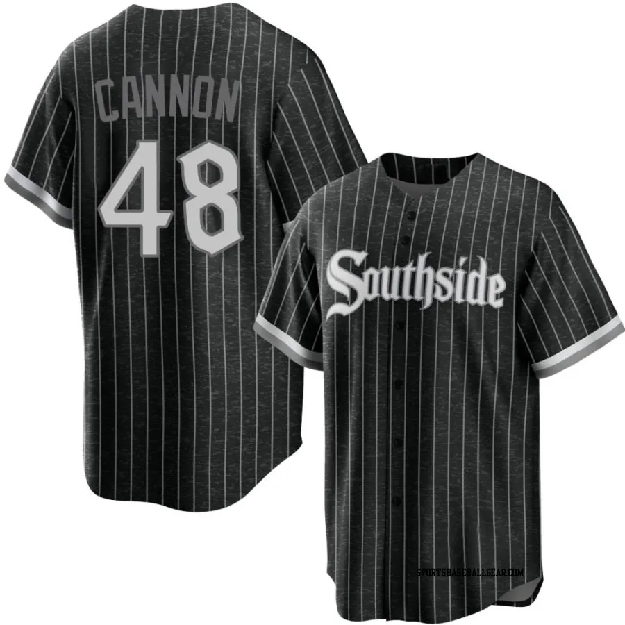 Jonathan Cannon Youth Chicago White Sox Black Replica 2021 City Connect Jersey