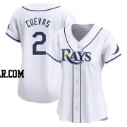 Jonathan Cuevas Women's Tampa Bay Rays White Limited Home Jersey