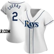 Jonathan Cuevas Women's Tampa Bay Rays White Replica Home Jersey