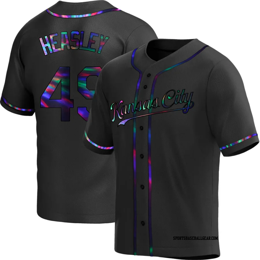 Jonathan Heasley Men's Kansas City Royals Black Holographic Replica Alternate Jersey