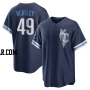 Jonathan Heasley Men's Kansas City Royals Navy Replica 2022 City Connect Jersey