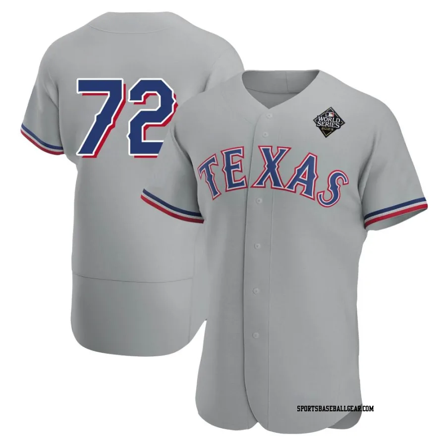 Jonathan Hernandez Men's Texas Rangers Gray Authentic Road 2023 World Series Jersey