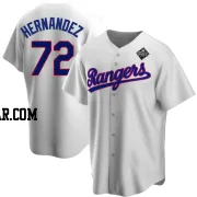 Jonathan Hernandez Men's Texas Rangers White Replica Home Cooperstown Collection 2023 World Series Jersey