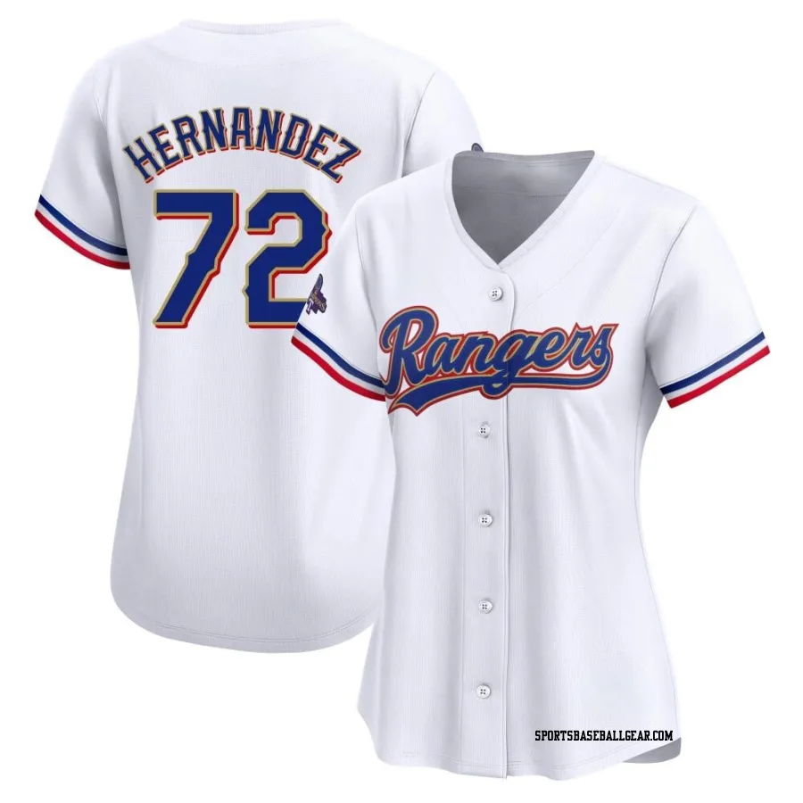 Jonathan Hernandez Women's Texas Rangers Gold Limited White 2024 Collection Jersey