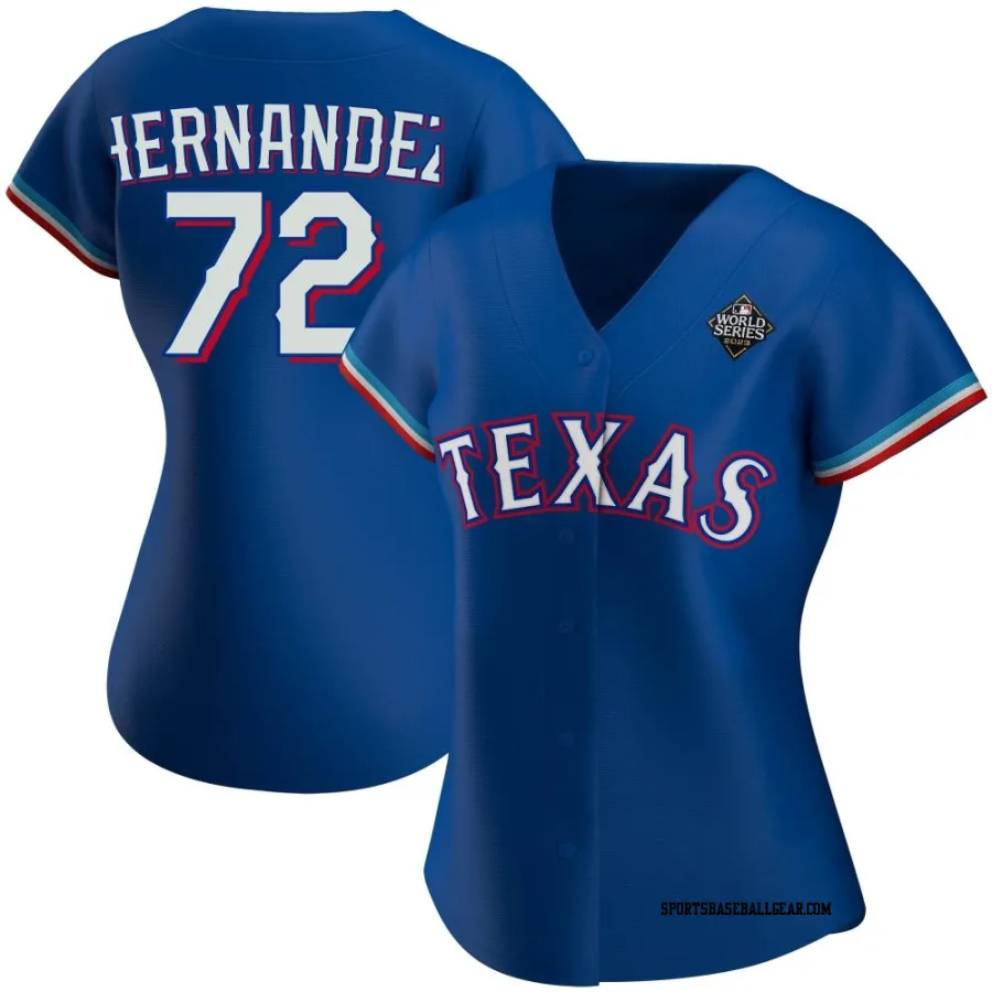 Jonathan Hernandez Women's Texas Rangers Royal Authentic Alternate 2023 World Series Jersey