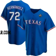 Jonathan Hernandez Youth Texas Rangers Royal Replica Alternate 2023 World Series Jersey