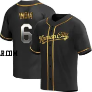 Jonathan India Men's Kansas City Royals Black Golden Replica Alternate Jersey