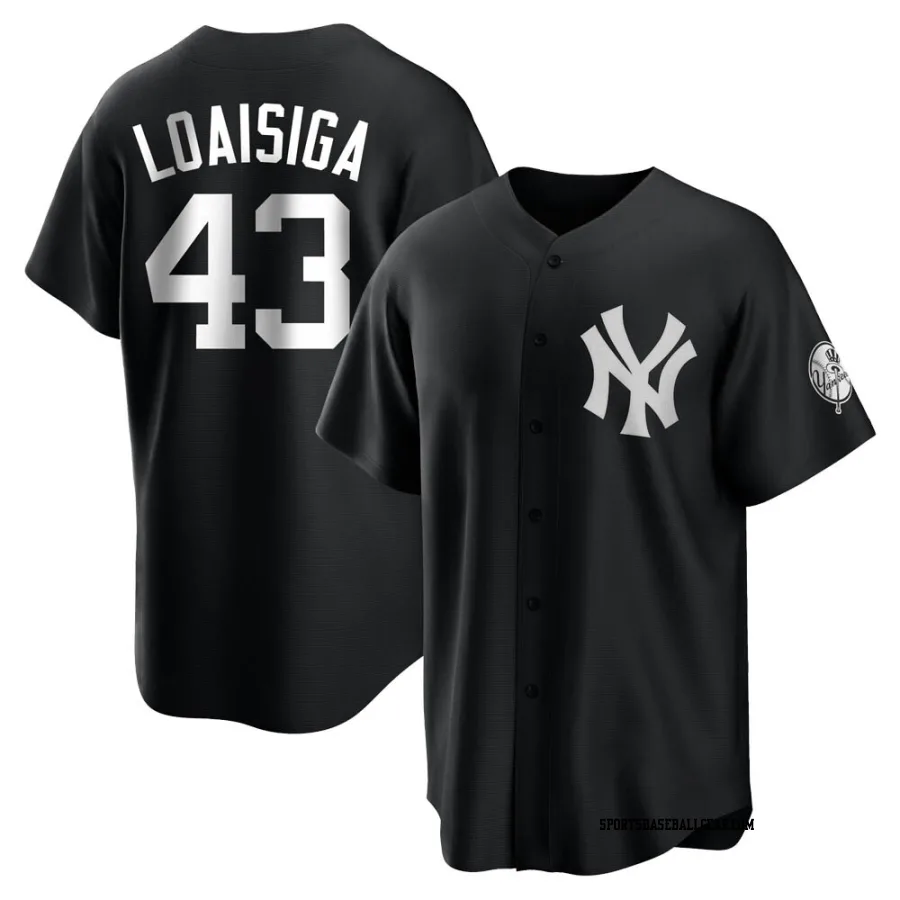 Jonathan Loaisiga Men's New York Yankees Black/White Replica Jersey